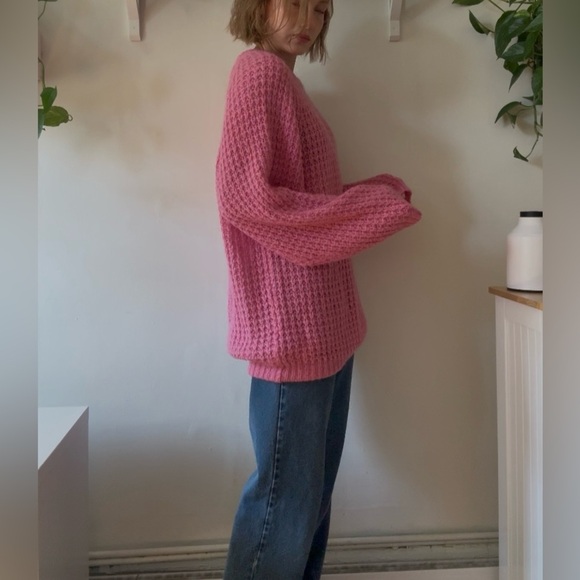Vintage Bubblegum Pink Oversized Sweater – Dalia Sport, M - Picture 5 of 5